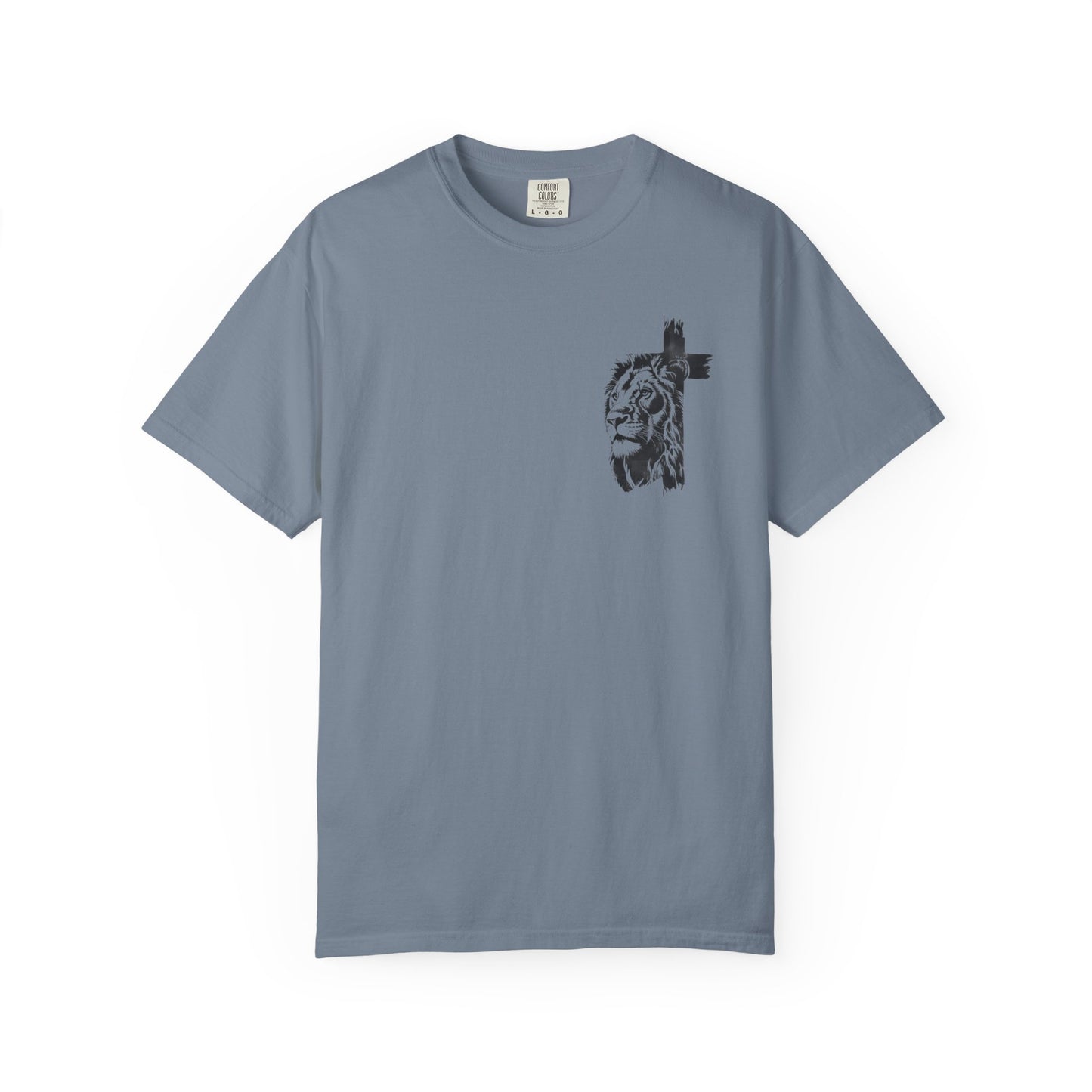 Lion Cross T-Shirt – “Man of God, Husband, Dad, Protector, Hero” Faith Tee