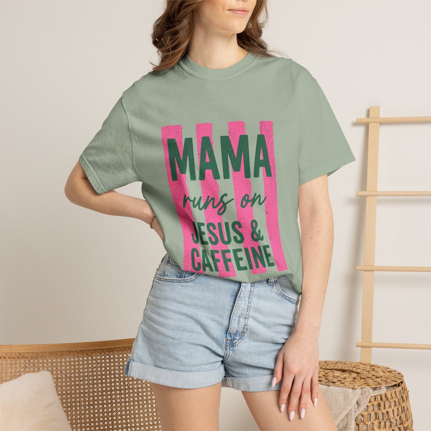 Mama Runs on Jesus & Caffeine T-Shirt