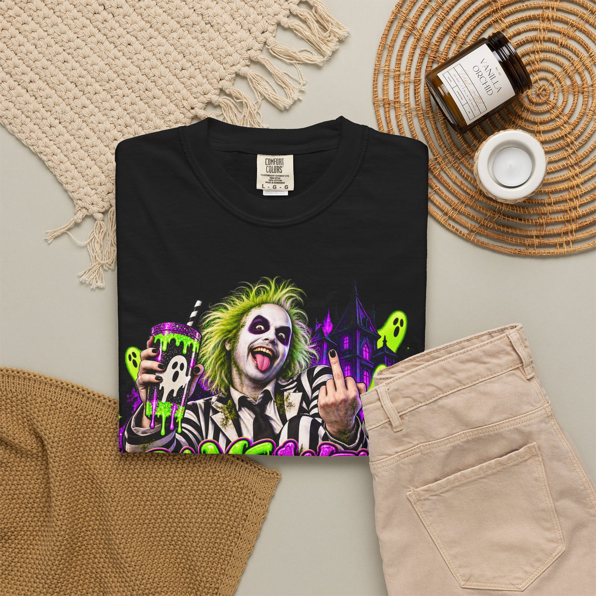 "Same Weird Bitch Different Day" Neon Horror Tee