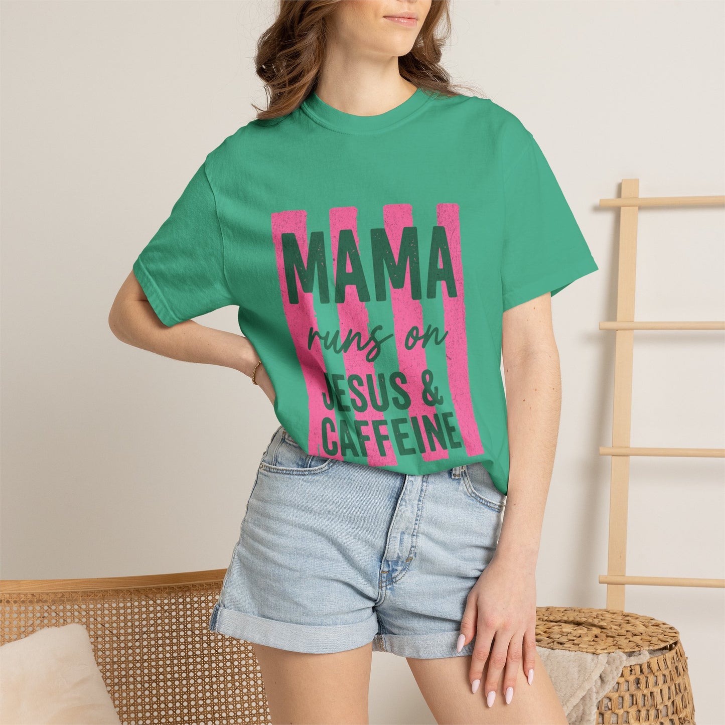 Mama Runs on Jesus & Caffeine T-Shirt
