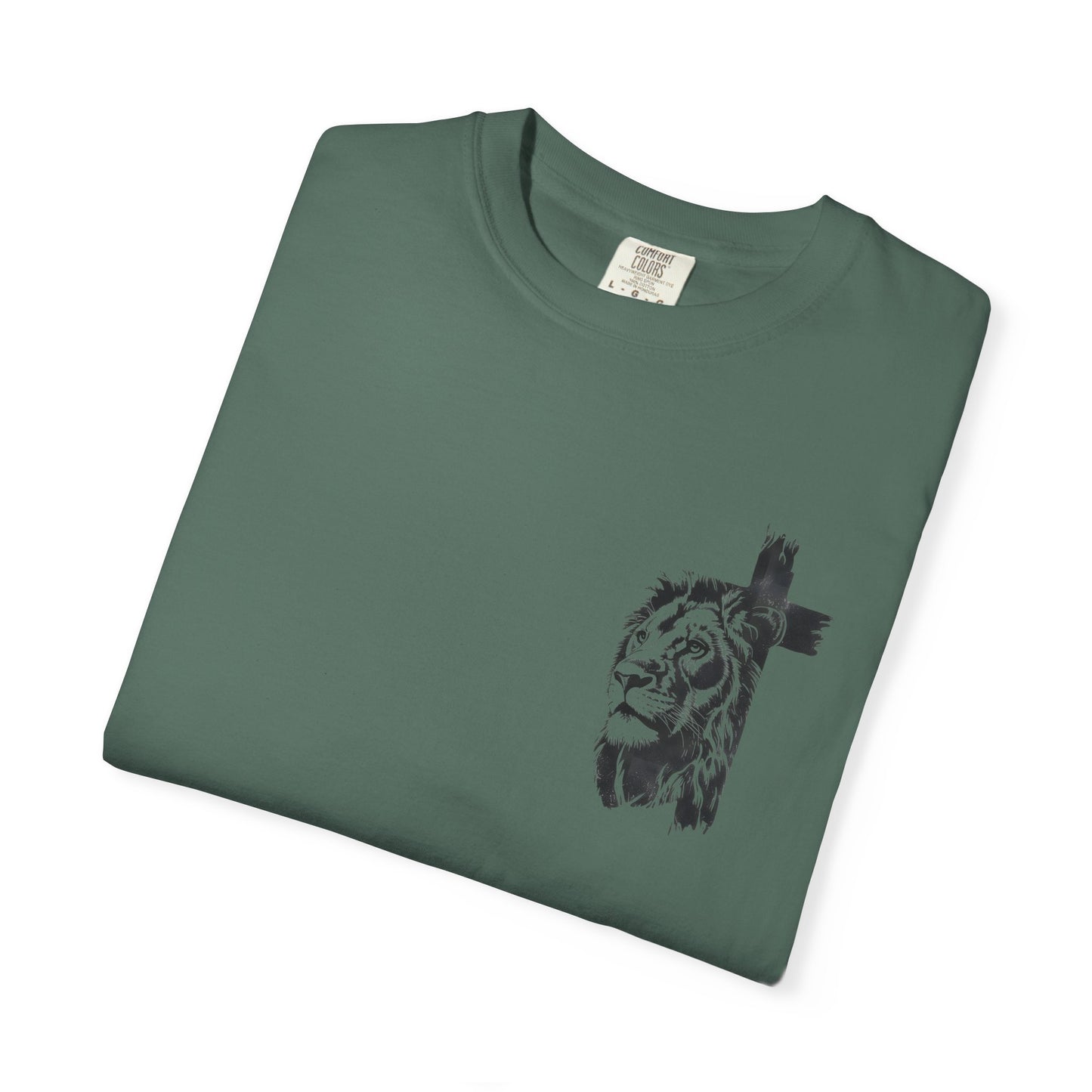 Lion Cross T-Shirt – “Man of God, Husband, Dad, Protector, Hero” Faith Tee