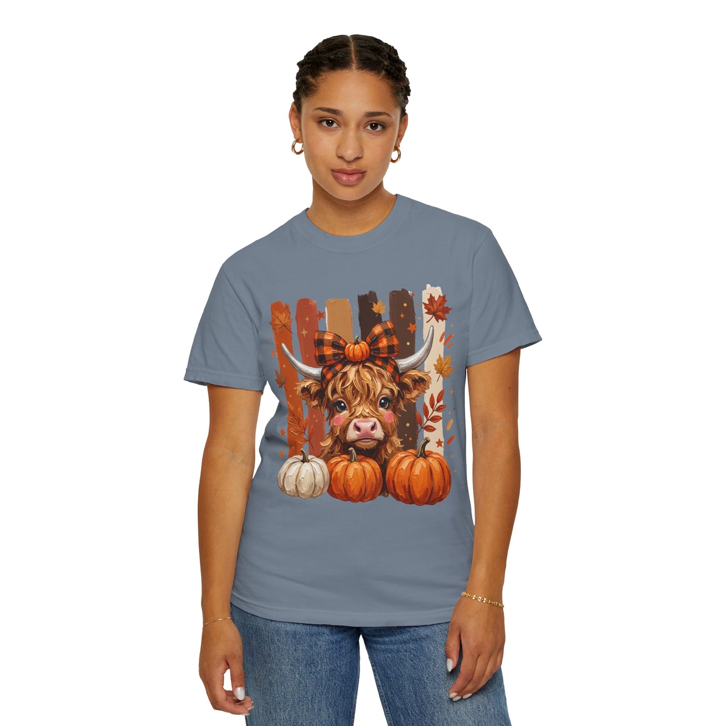 Autumn Highland Cow T-Shirt — Pumpkin Patch Fall Tee