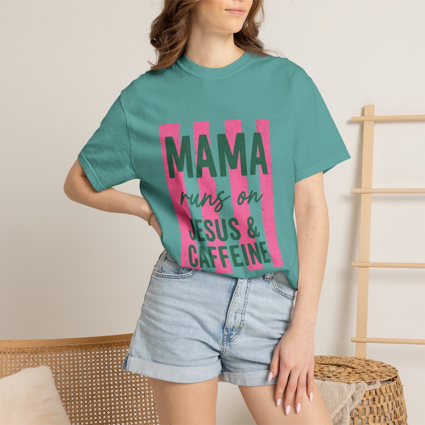Mama Runs on Jesus & Caffeine T-Shirt