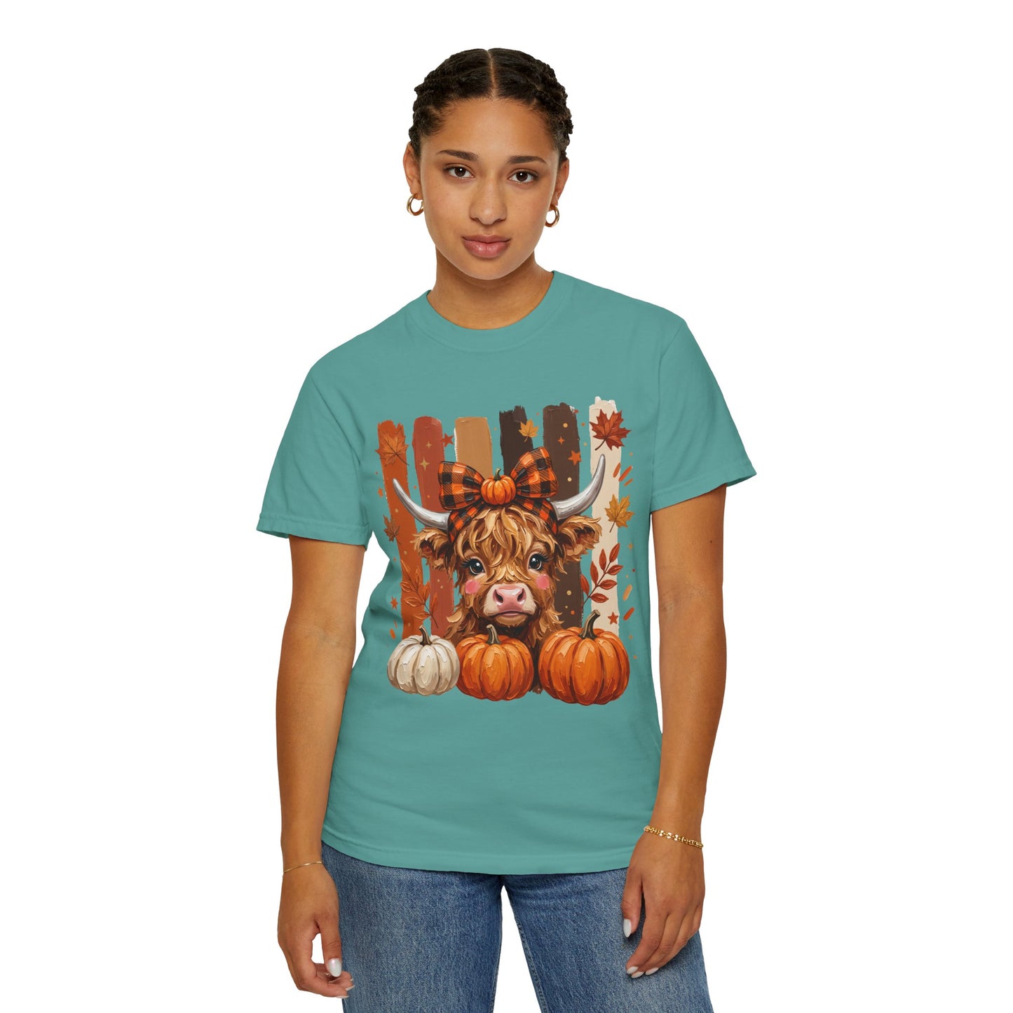 Autumn Highland Cow T-Shirt — Pumpkin Patch Fall Tee