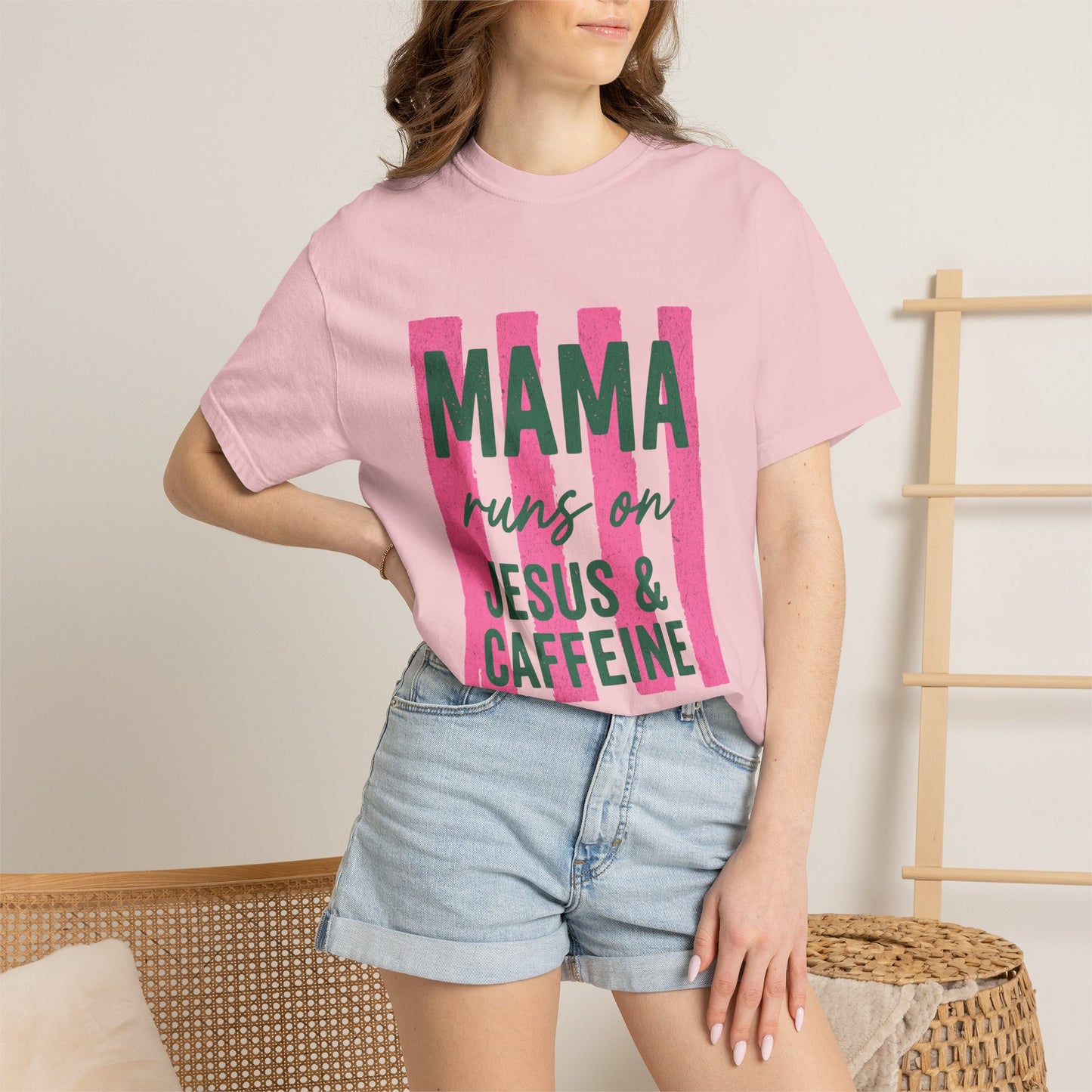 Mama Runs on Jesus & Caffeine T-Shirt