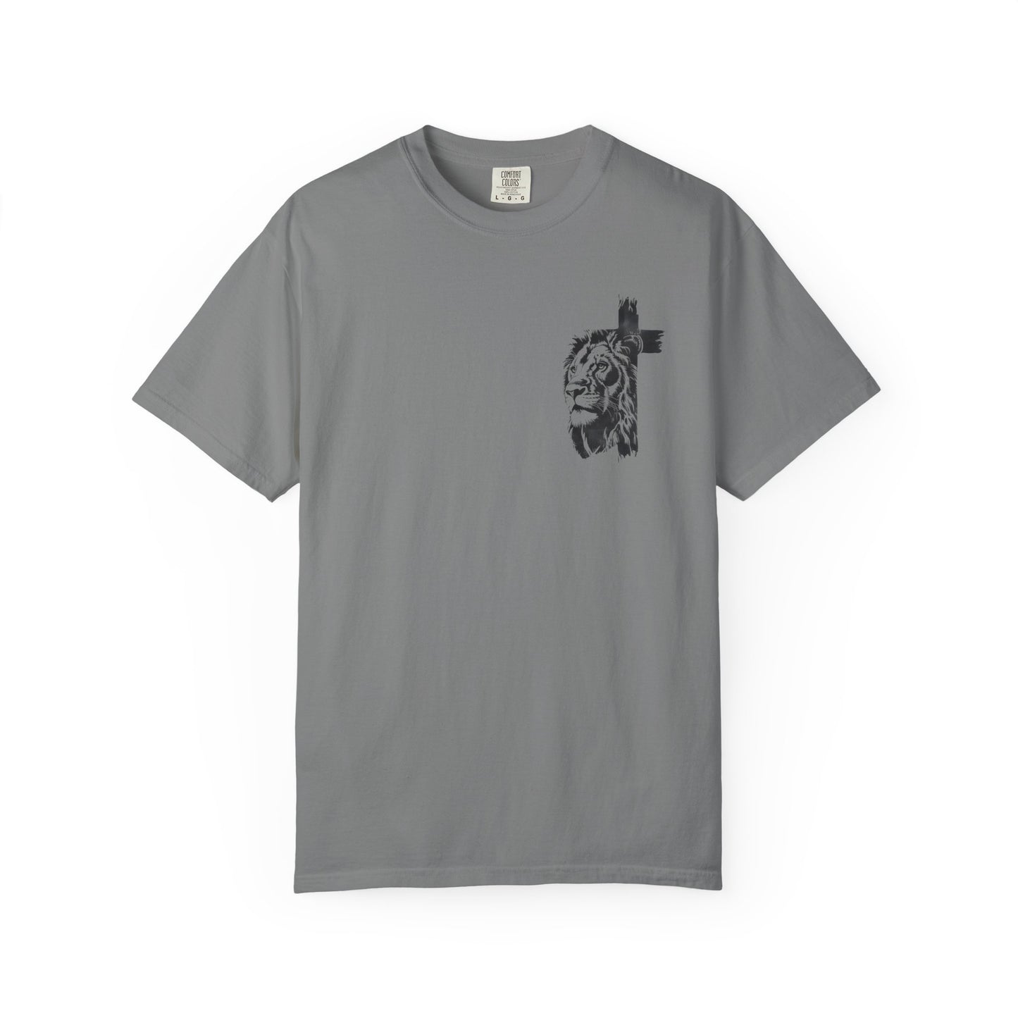 Lion Cross T-Shirt – “Man of God, Husband, Dad, Protector, Hero” Faith Tee