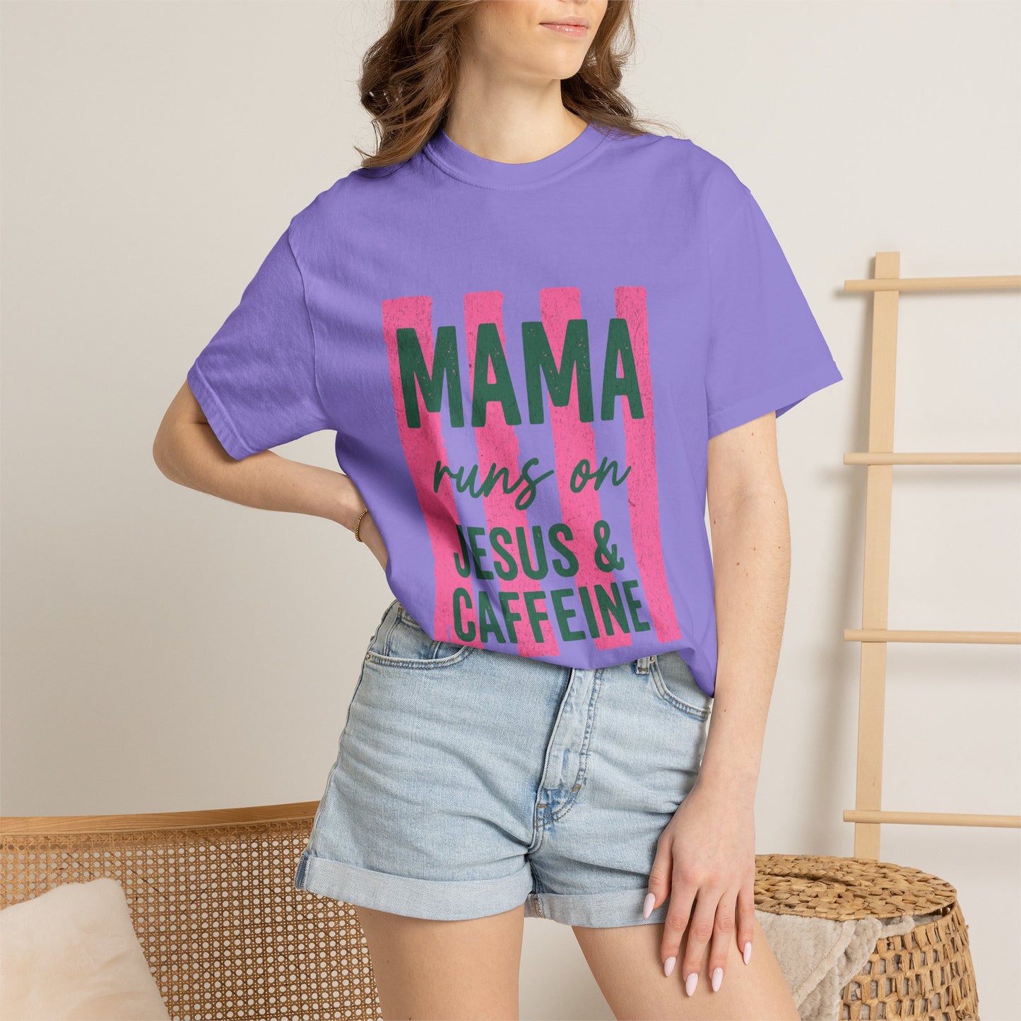 Mama Runs on Jesus & Caffeine T-Shirt