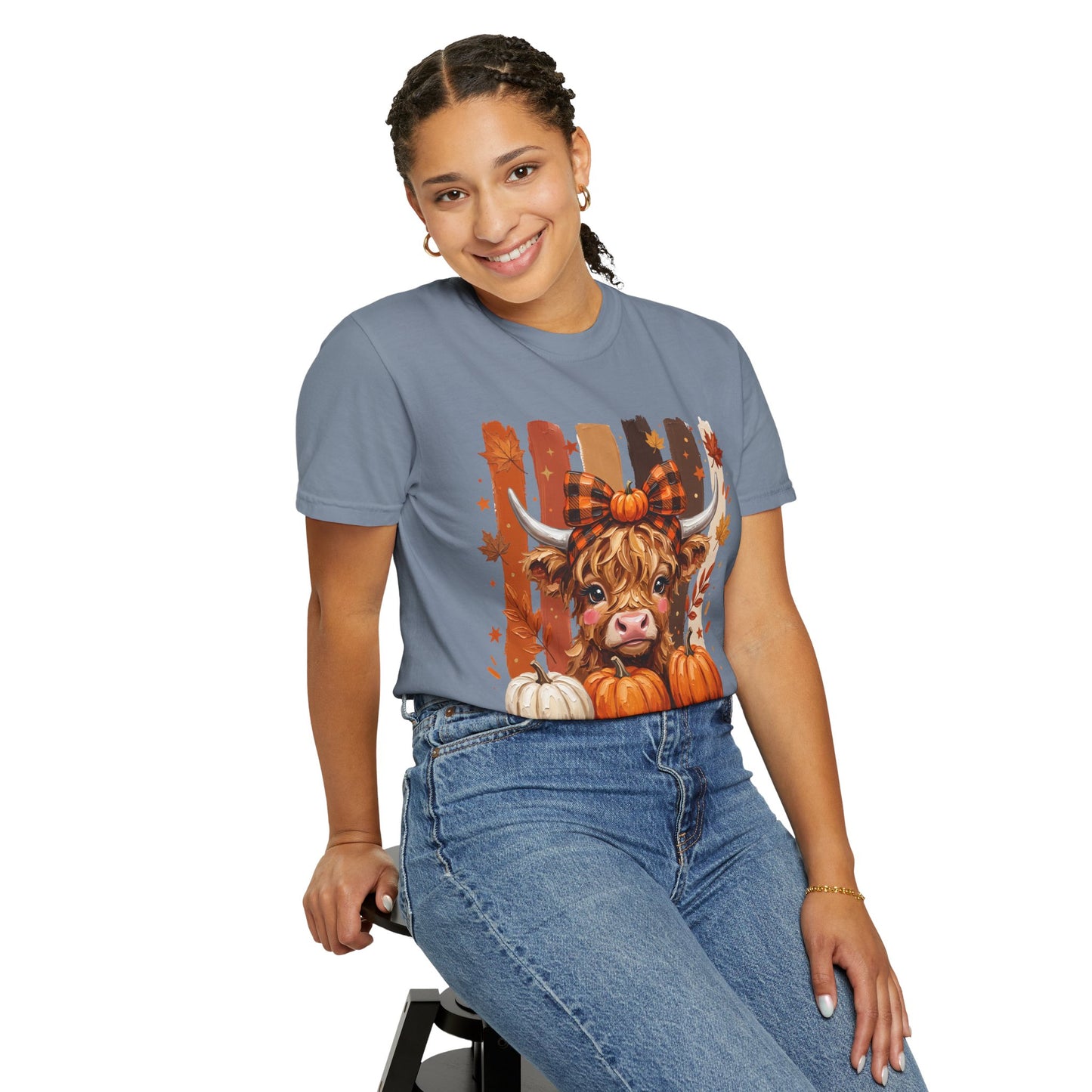Autumn Highland Cow T-Shirt — Pumpkin Patch Fall Tee