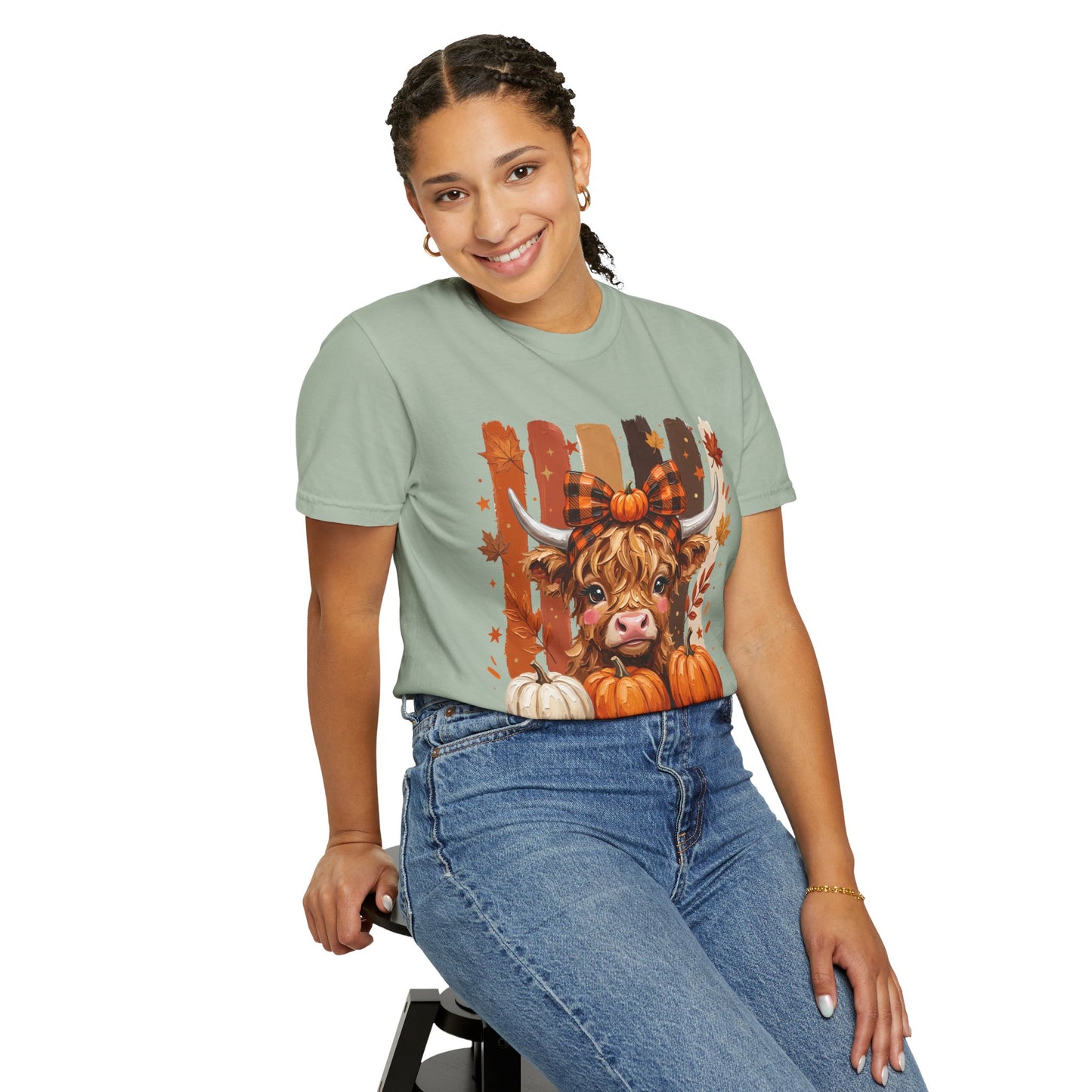 Autumn Highland Cow T-Shirt — Pumpkin Patch Fall Tee