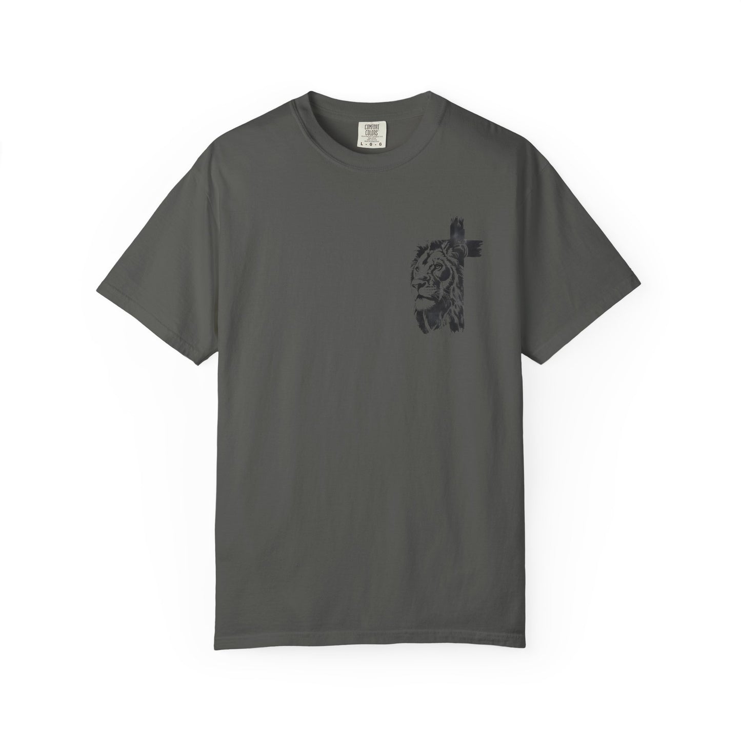 Lion Cross T-Shirt – “Man of God, Husband, Dad, Protector, Hero” Faith Tee