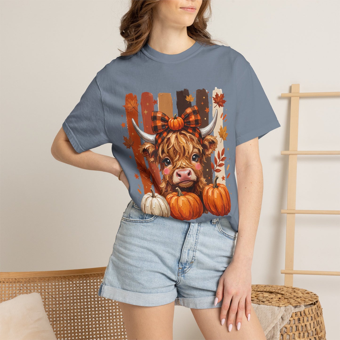 Autumn Highland Cow T-Shirt — Pumpkin Patch Fall Tee