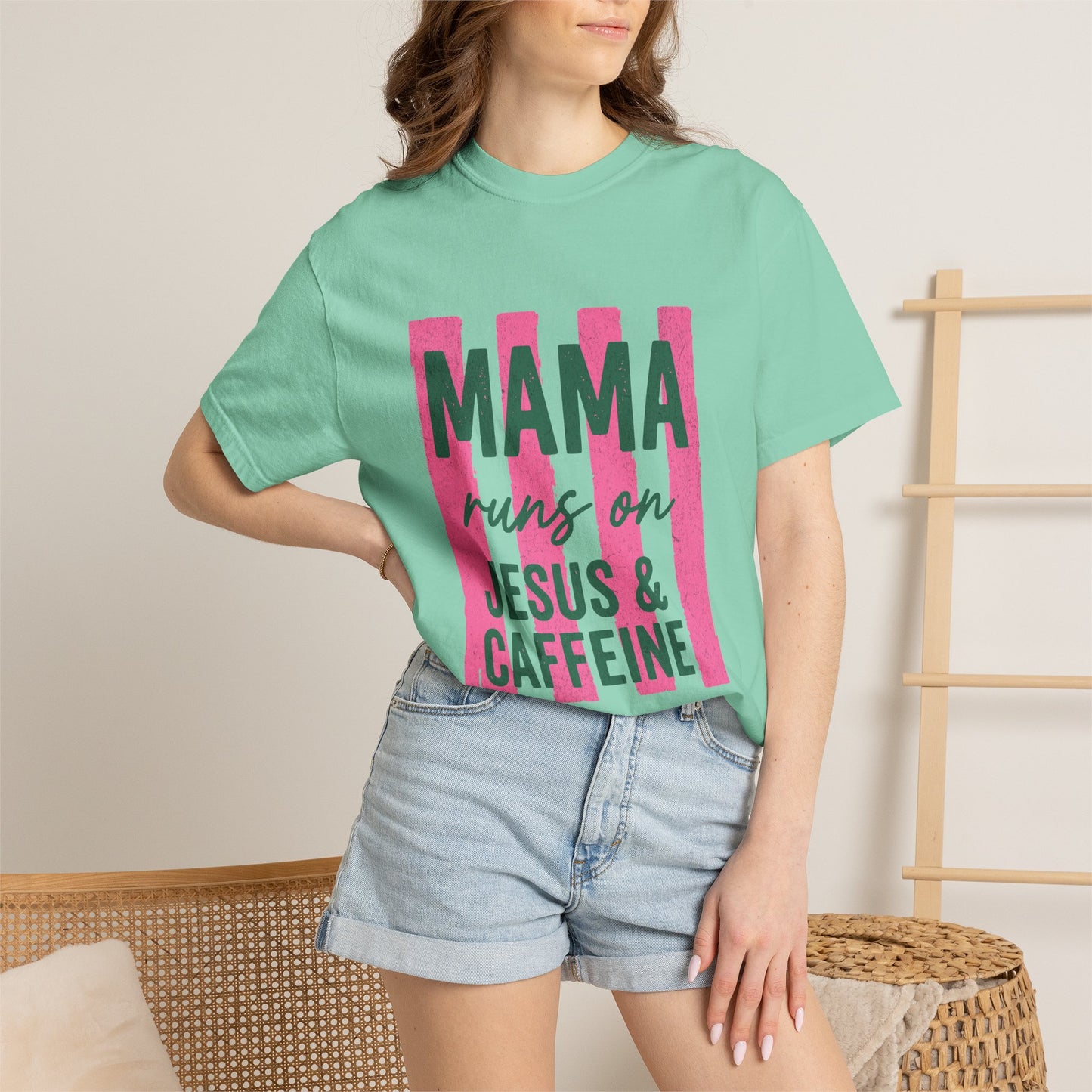 Mama Runs on Jesus & Caffeine T-Shirt