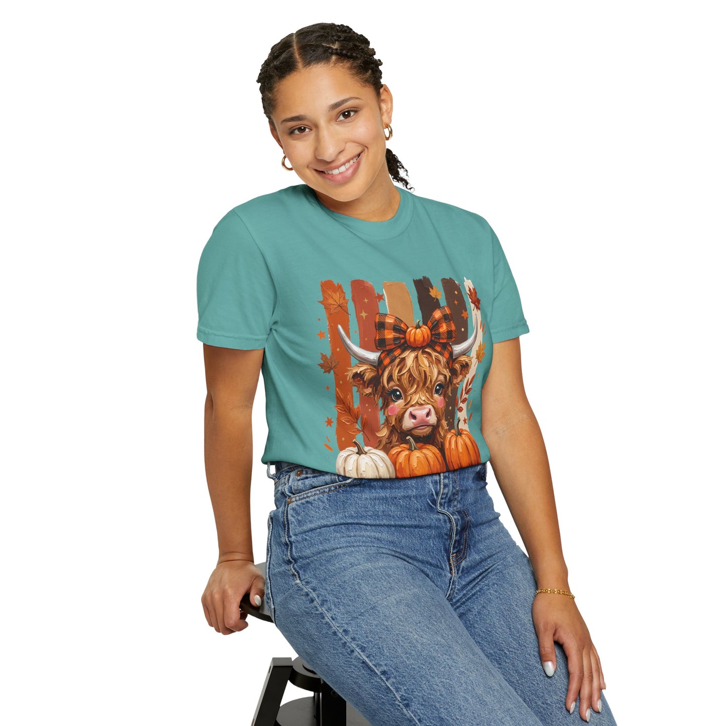 Autumn Highland Cow T-Shirt — Pumpkin Patch Fall Tee