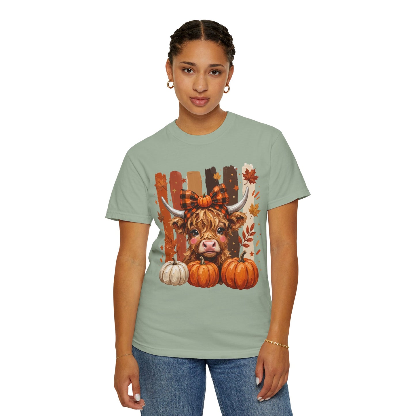 Autumn Highland Cow T-Shirt — Pumpkin Patch Fall Tee