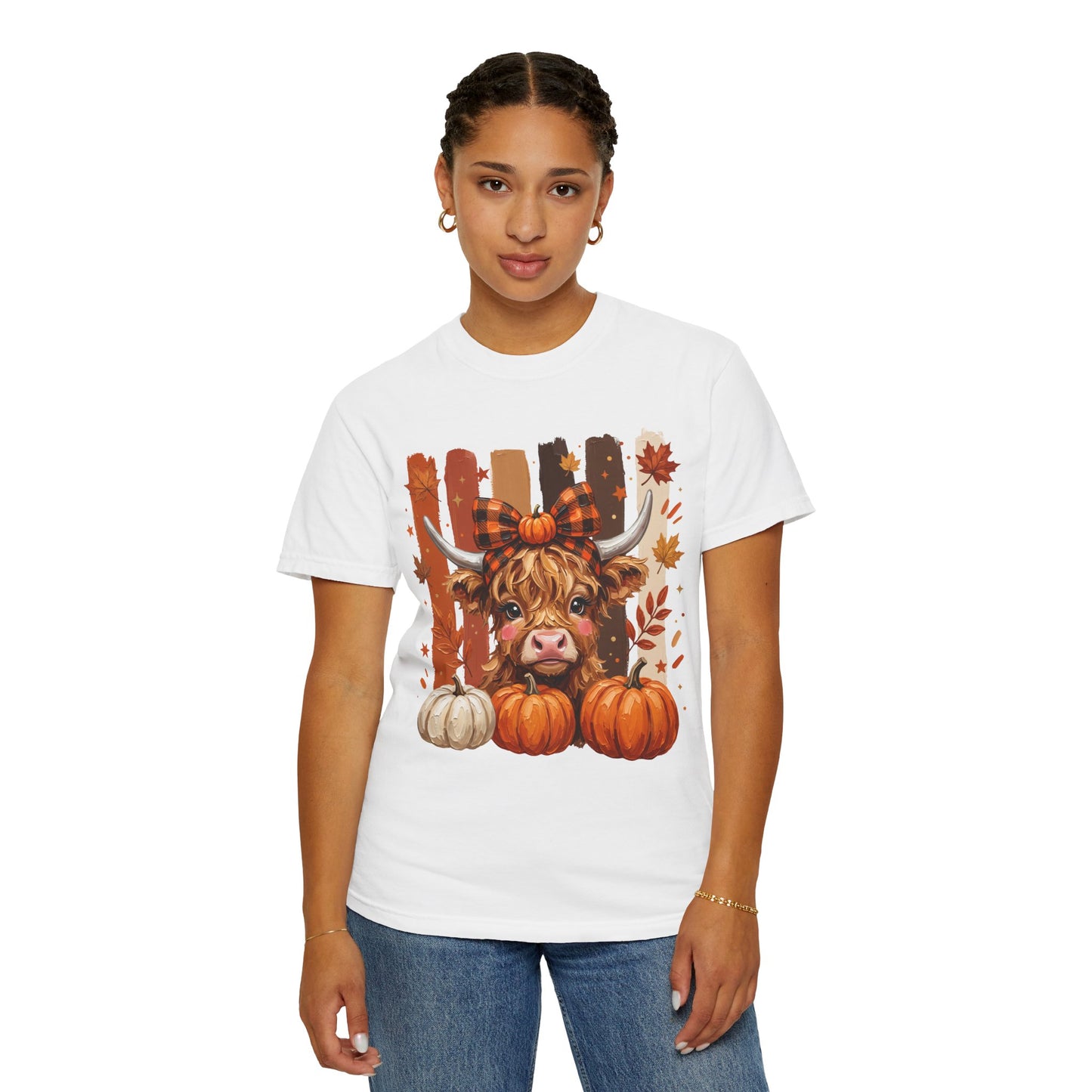 Autumn Highland Cow T-Shirt — Pumpkin Patch Fall Tee