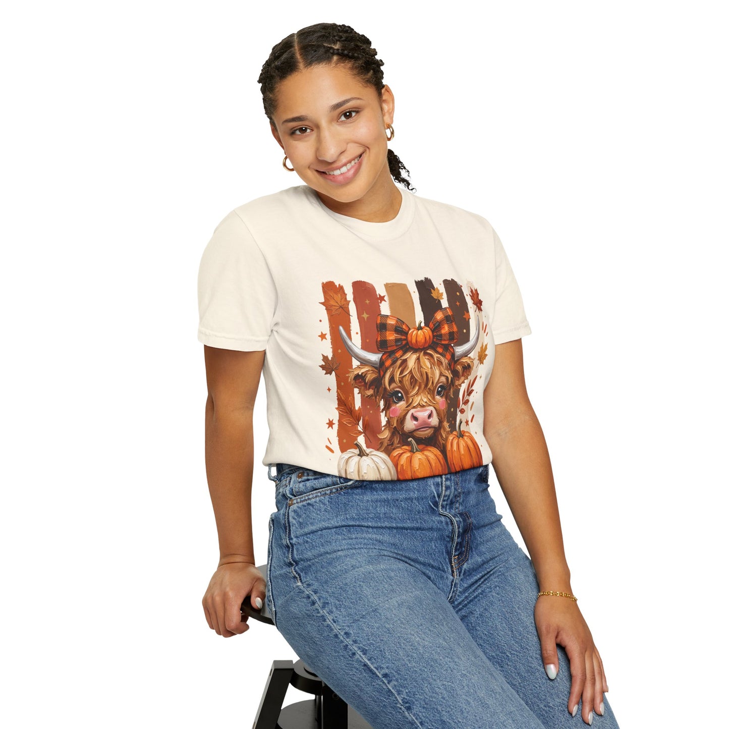 Autumn Highland Cow T-Shirt — Pumpkin Patch Fall Tee