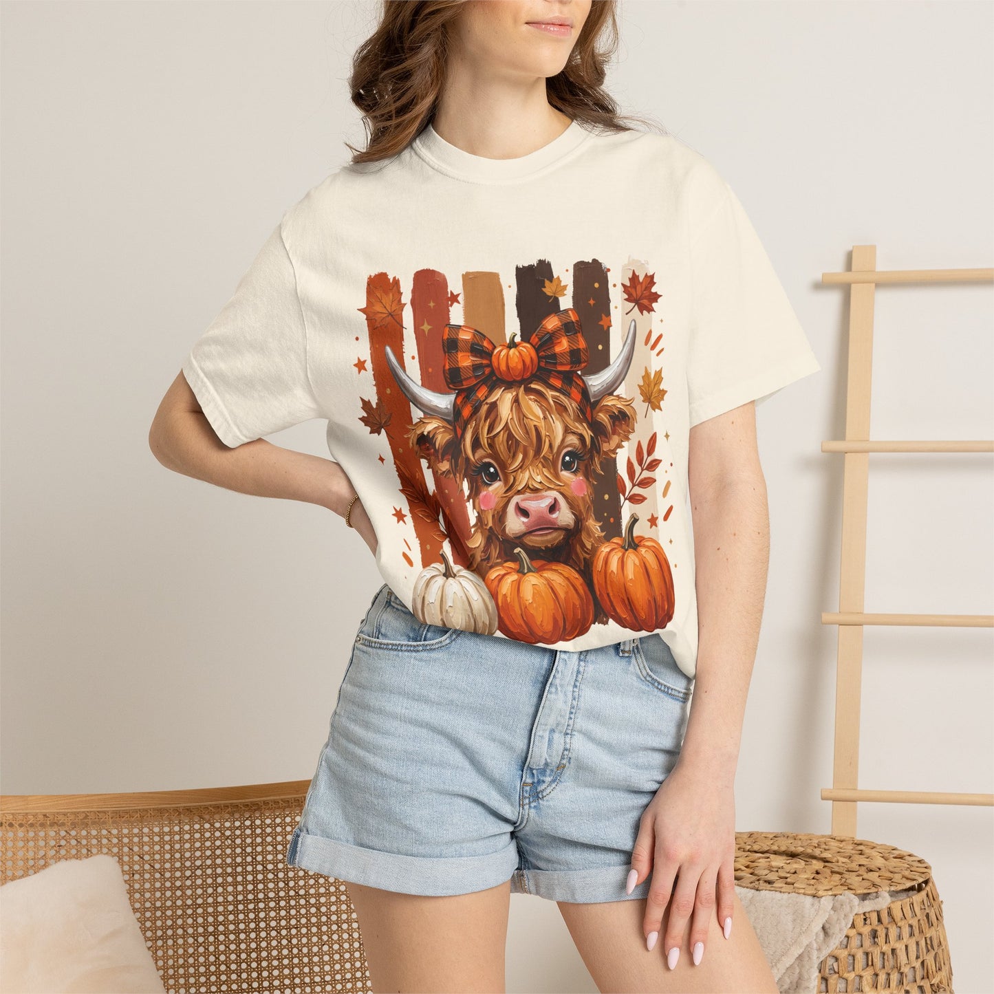 Autumn Highland Cow T-Shirt — Pumpkin Patch Fall Tee