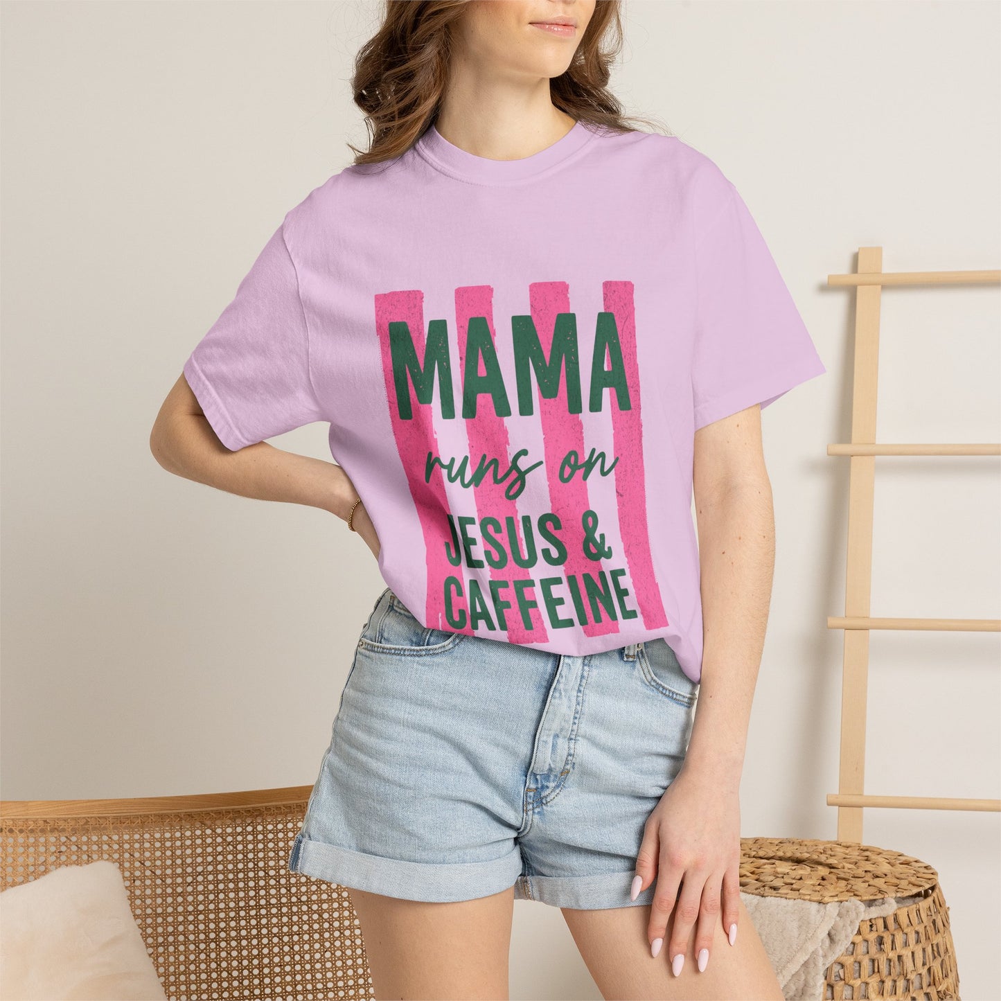 Mama Runs on Jesus & Caffeine T-Shirt