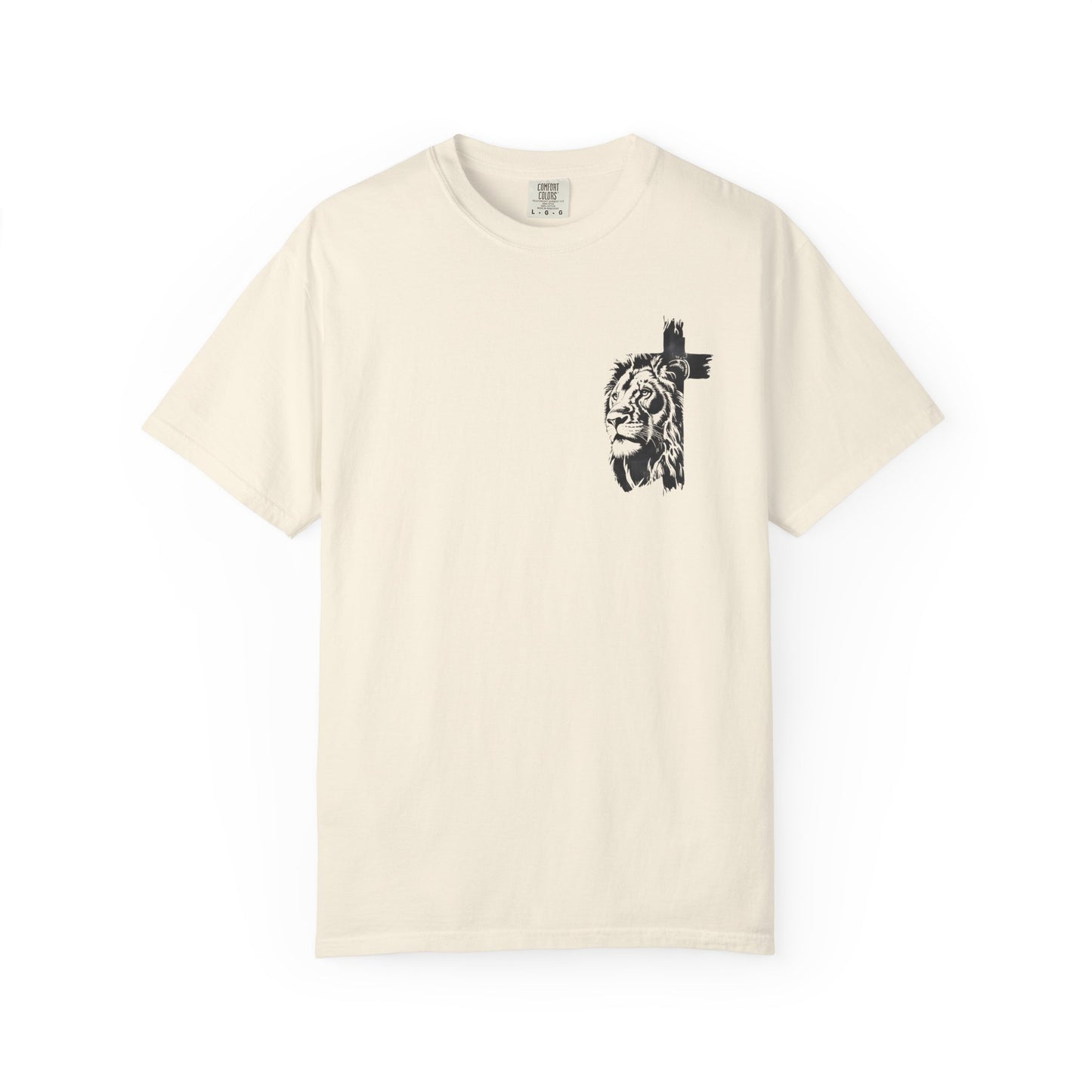 Lion Cross T-Shirt – “Man of God, Husband, Dad, Protector, Hero” Faith Tee