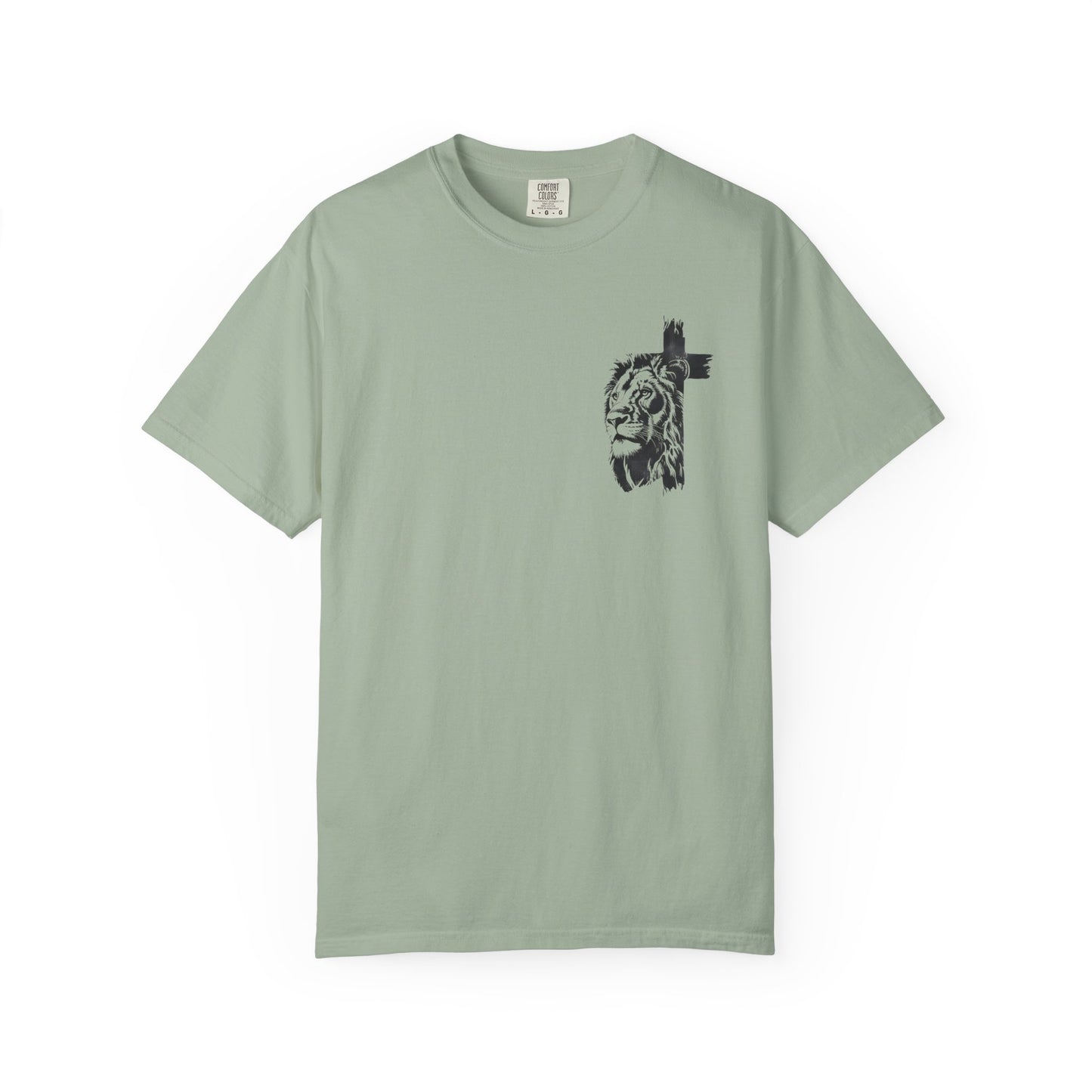 Lion Cross T-Shirt – “Man of God, Husband, Dad, Protector, Hero” Faith Tee