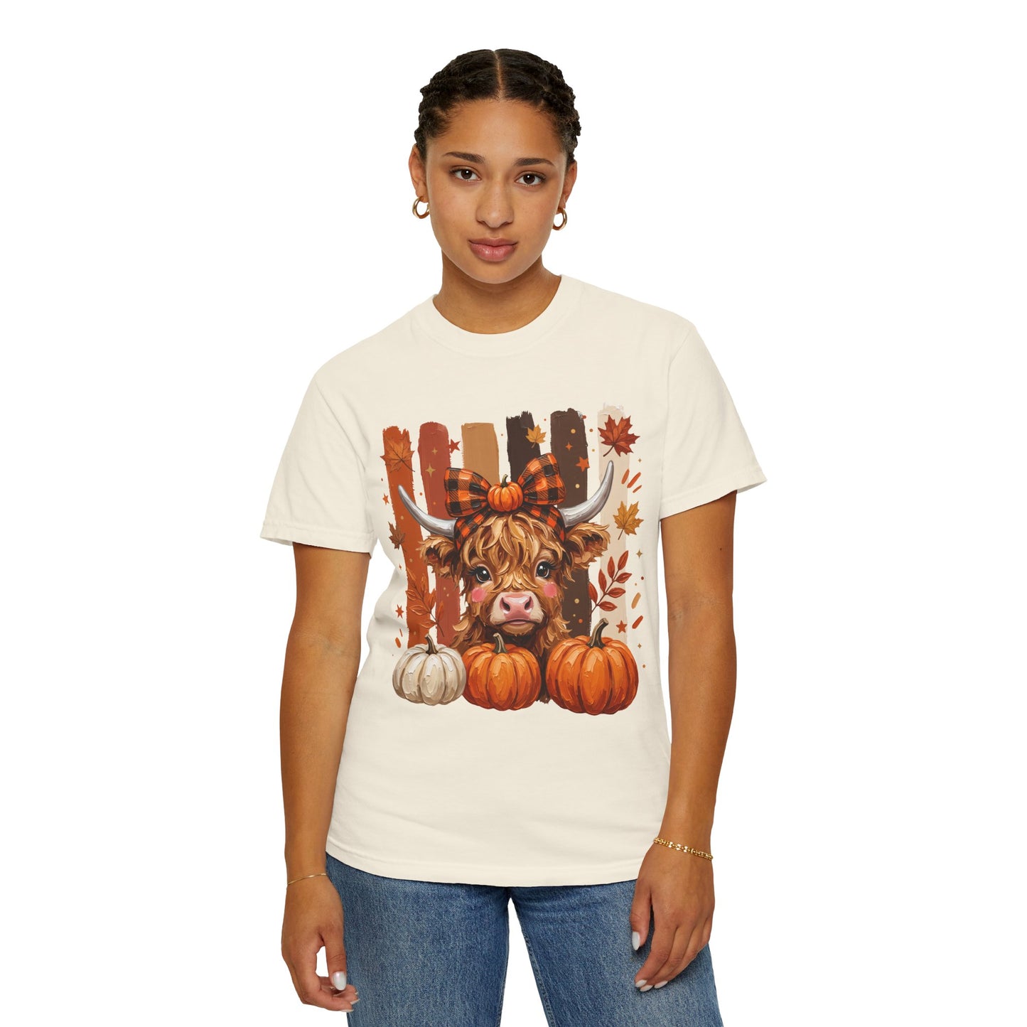 Autumn Highland Cow T-Shirt — Pumpkin Patch Fall Tee