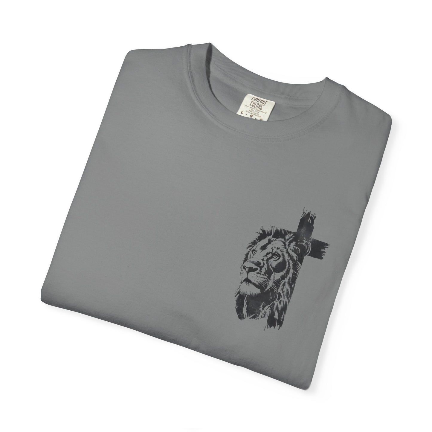 Lion Cross T-Shirt – “Man of God, Husband, Dad, Protector, Hero” Faith Tee
