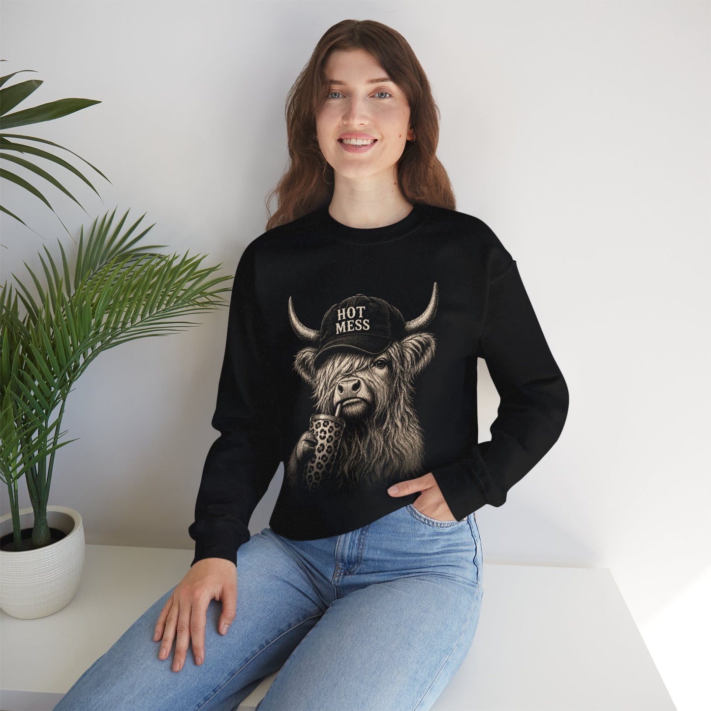 Highland Cow Crewneck Sweatshirt