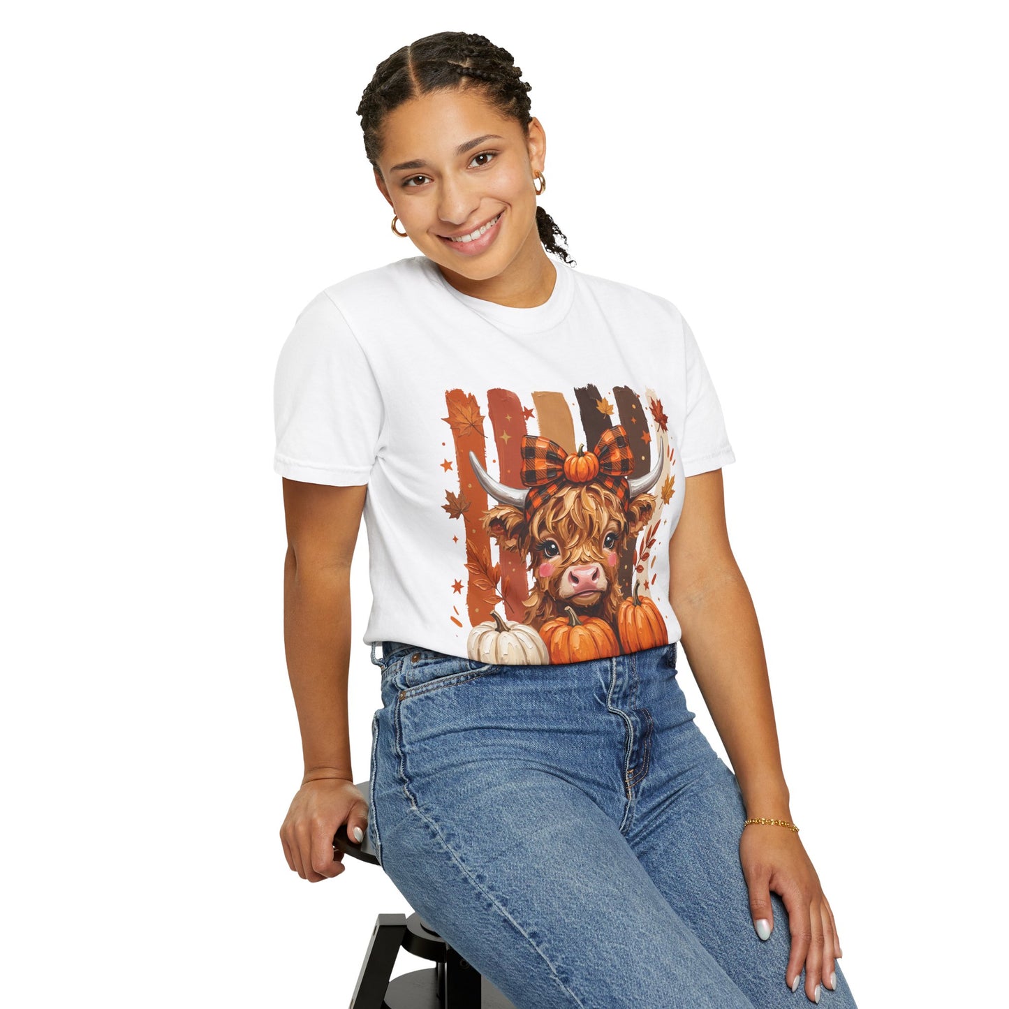Autumn Highland Cow T-Shirt — Pumpkin Patch Fall Tee