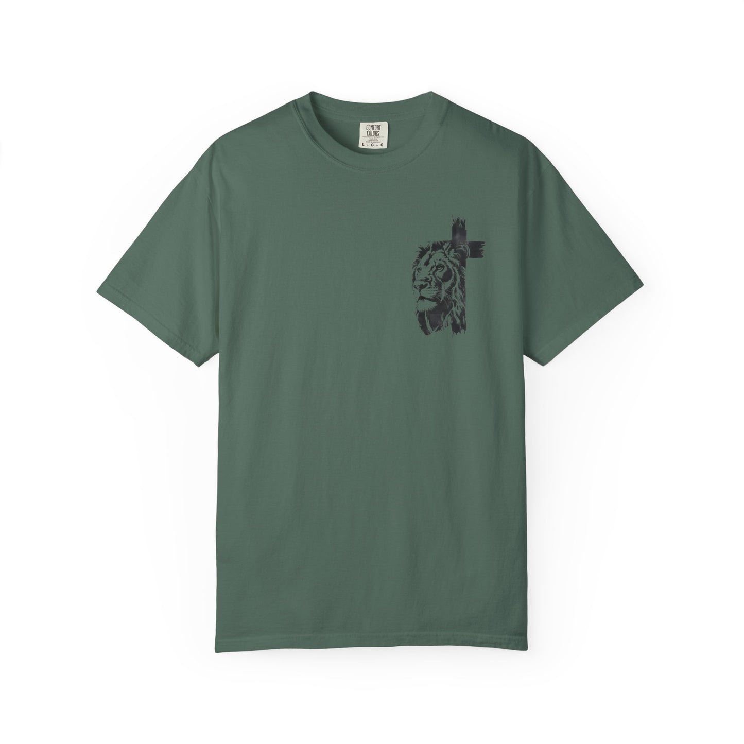 Lion Cross T-Shirt – “Man of God, Husband, Dad, Protector, Hero” Faith Tee