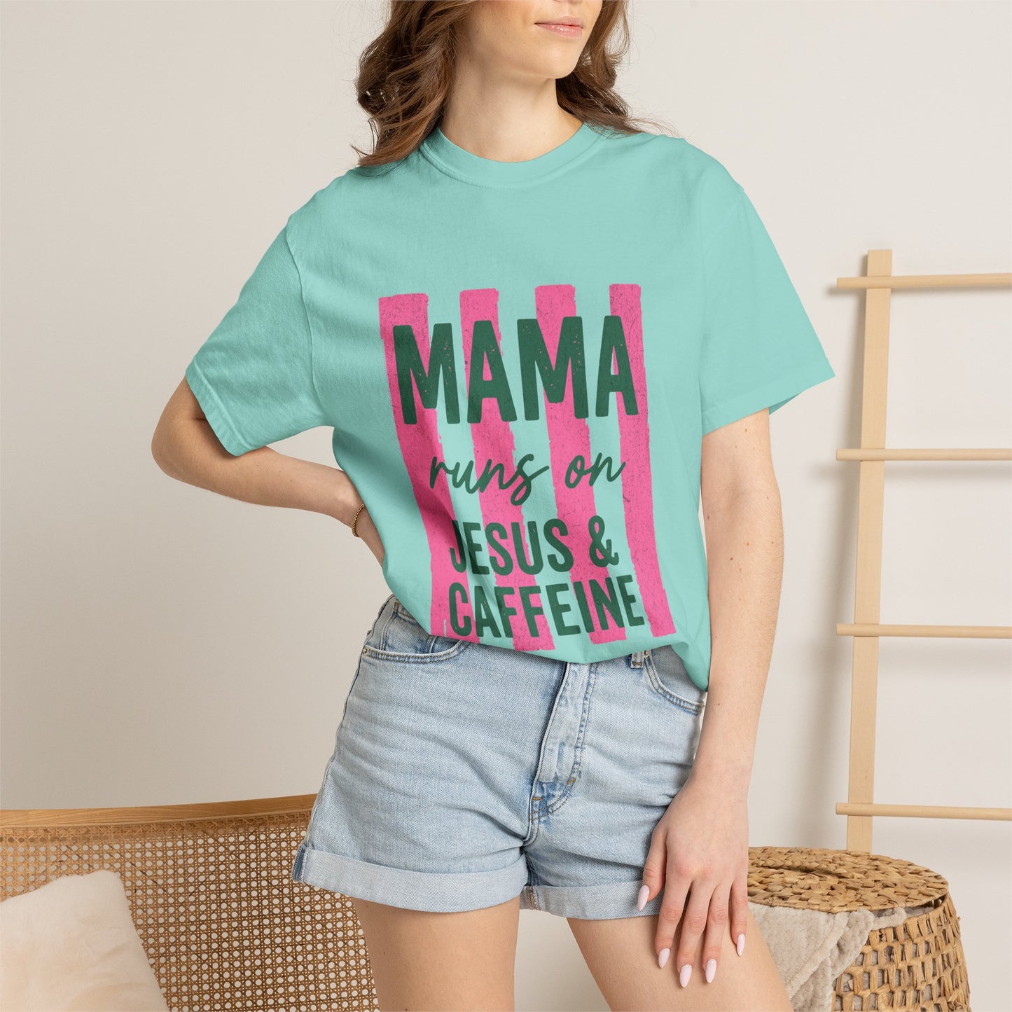 Mama Runs on Jesus & Caffeine T-Shirt