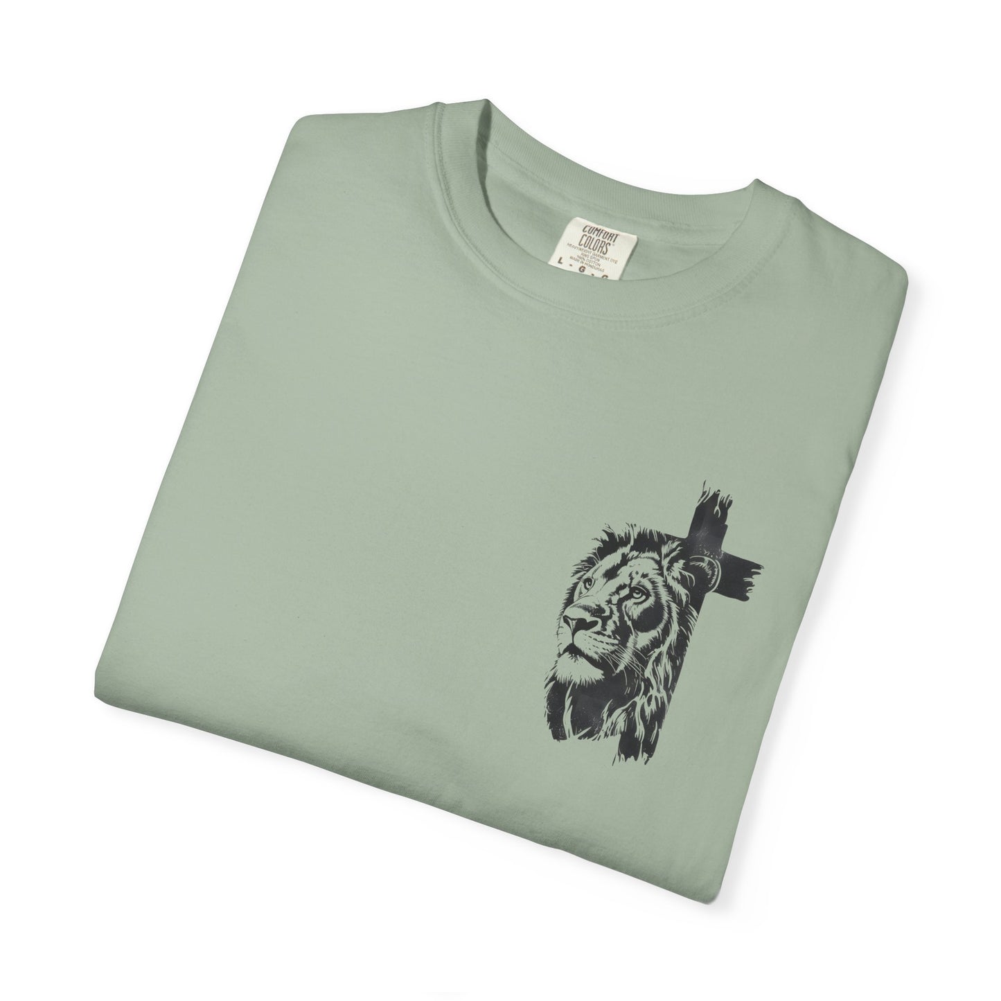 Lion Cross T-Shirt – “Man of God, Husband, Dad, Protector, Hero” Faith Tee